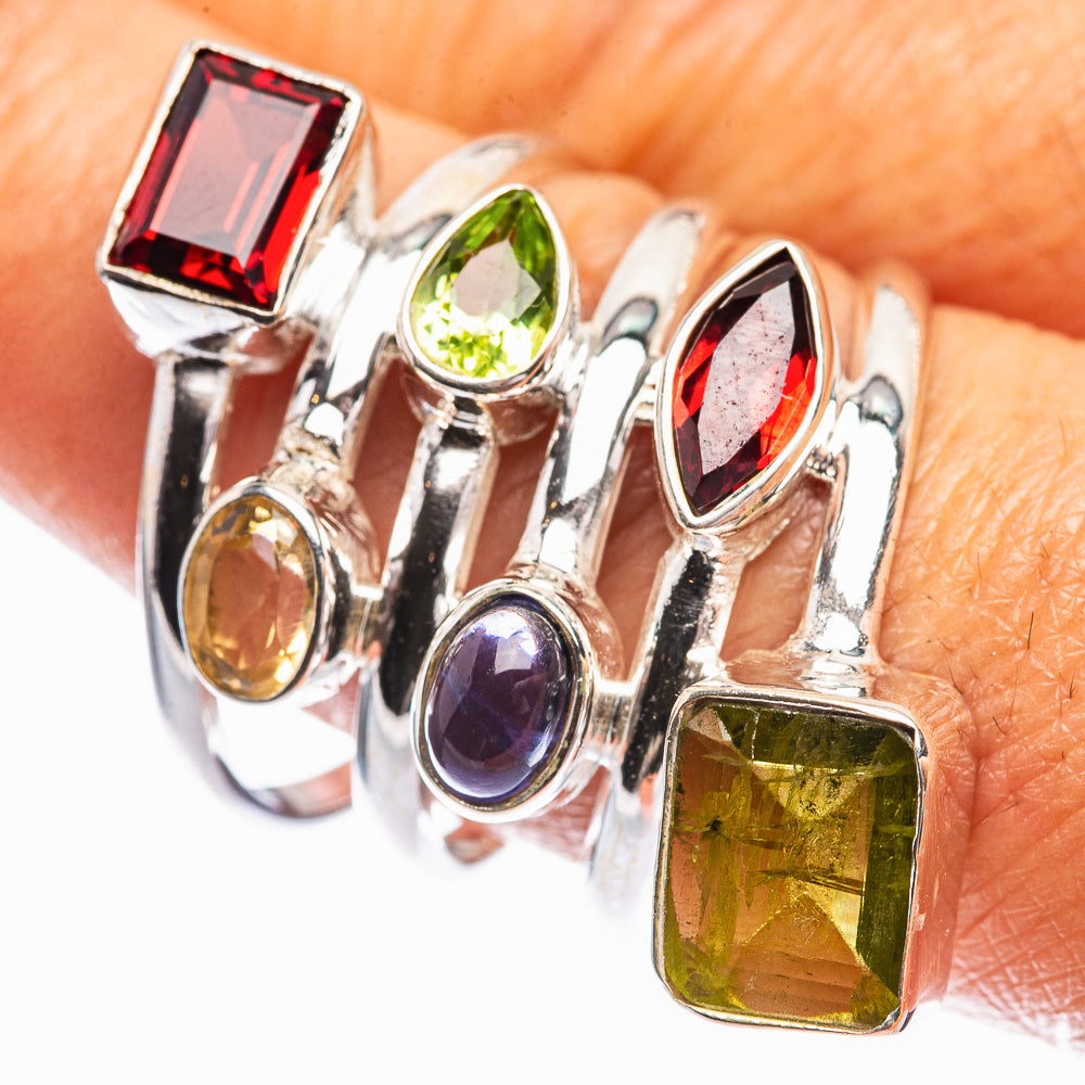 Large Peridot, Garnet, Tanzanite, Citrine Ring Size 9.5 (925 Sterling Silver) R142329