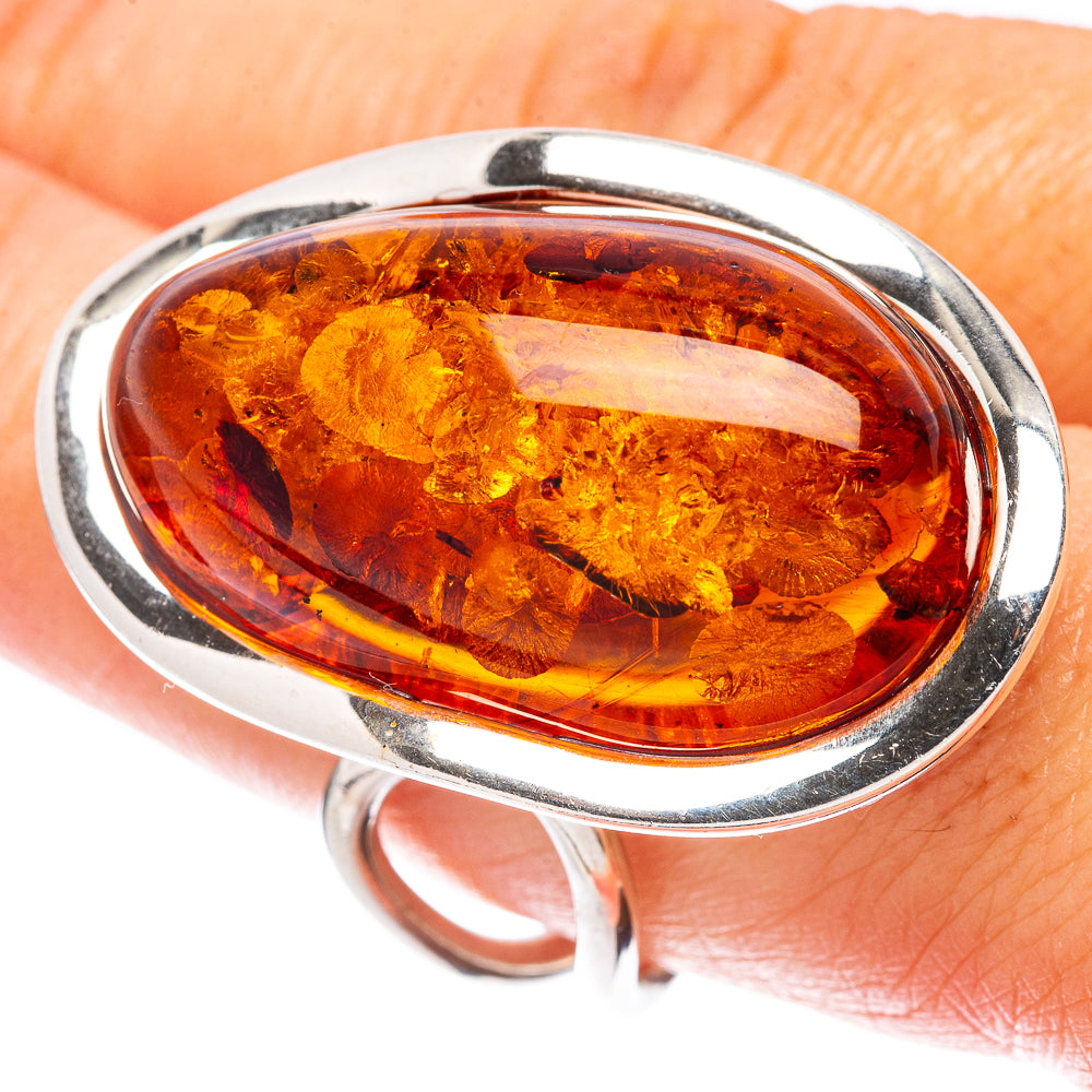 Baltic Amber Ring Size 8.25 (925 Sterling Silver) R1889
