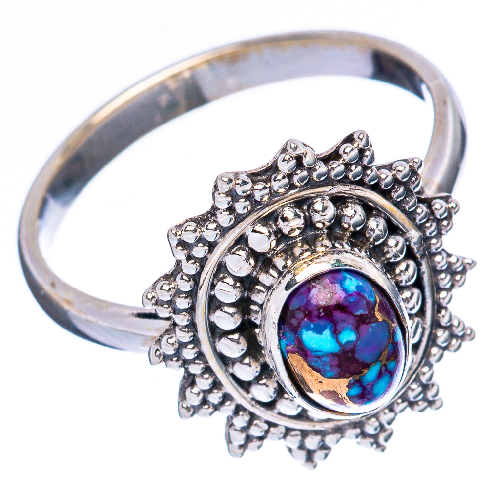 Value Purple Copper Composite Turquoise Ring Size 7.25 (925 Sterling Silver) R3381