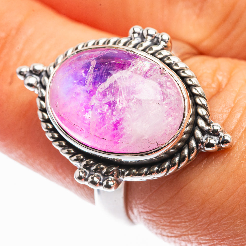 Pink Moonstone Ring Size 6.75 (925 Sterling Silver) R142288