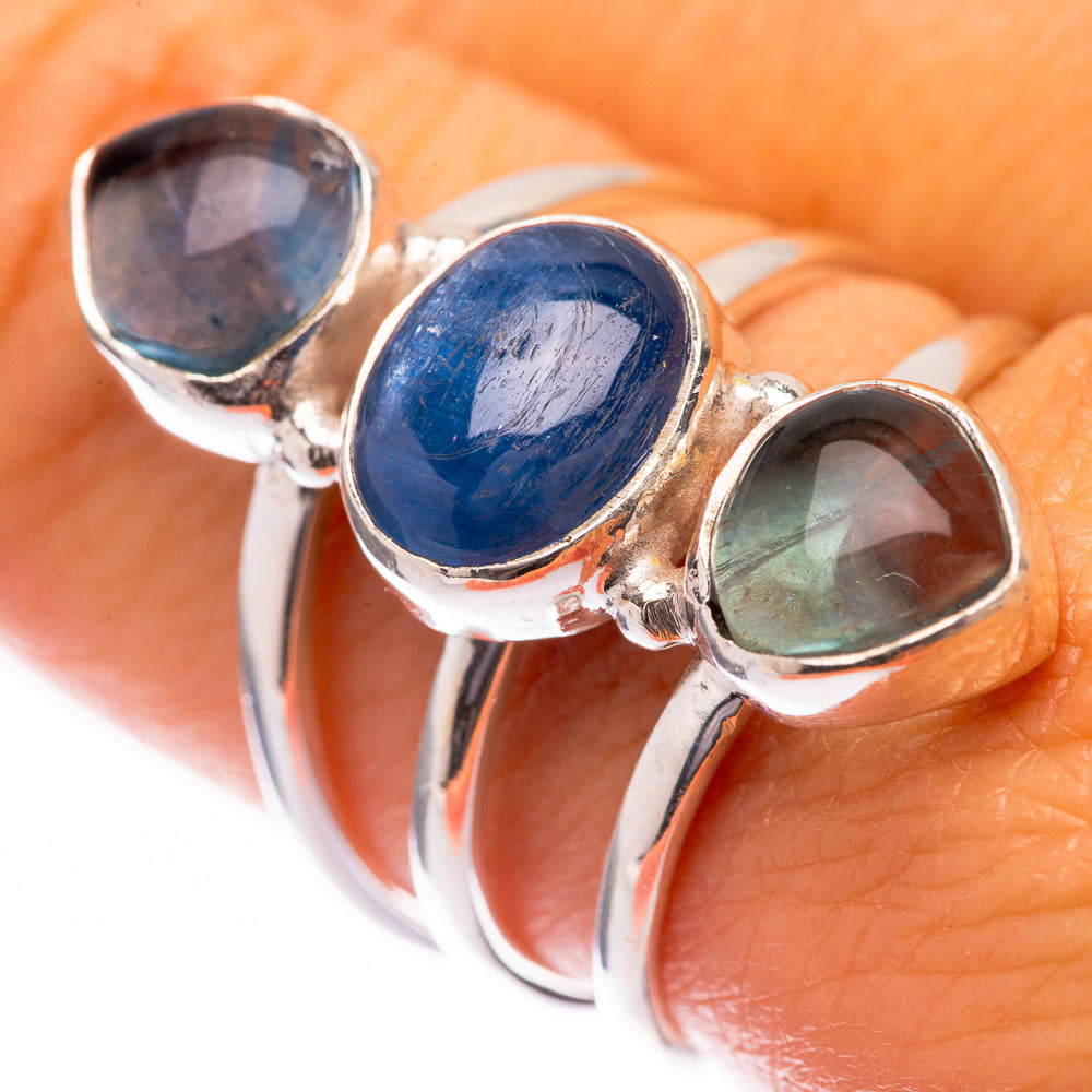 Kyanite, Blue Fluorite Ring Size 8.5 (925 Sterling Silver) R140505
