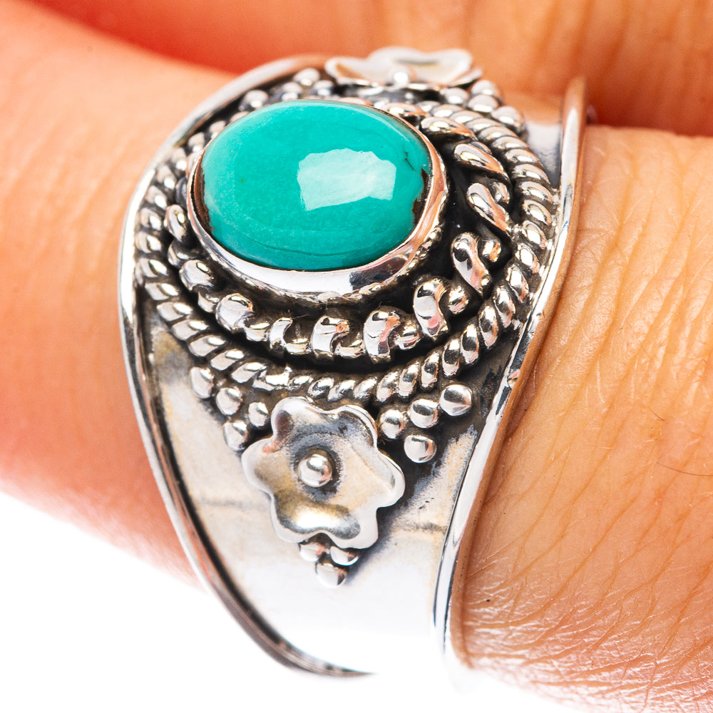 Tibetan Turquoise 925 Sterling Silver Ring Size 8 (925 Sterling Silver) R5424