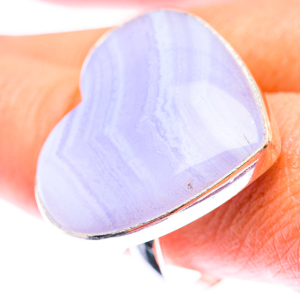 Large Blue Lace Agate Ring Size 10.5 (925 Sterling Silver) RING140192