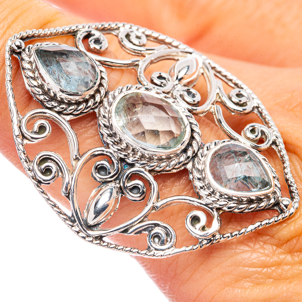 Signature Aquamarine Ring Size 8.75 (.925 Sterling Silver)