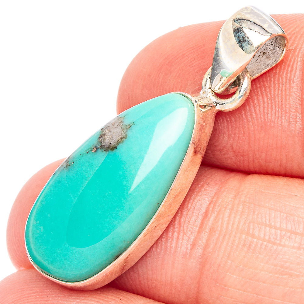 Rare Kingman Turquoise Pendant 1 3/8" (925 Sterling Silver) P44703