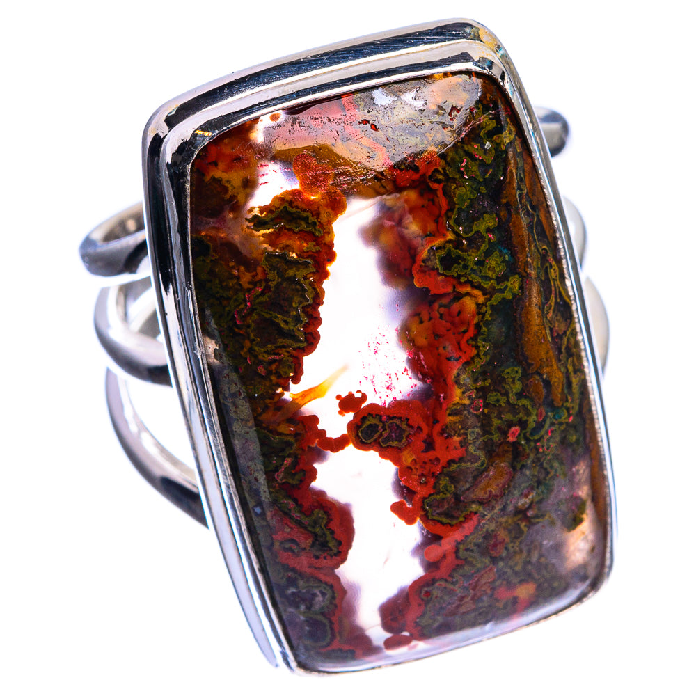 Large Moroccan Agate Ring Size 9 (925 Sterling Silver) R144173