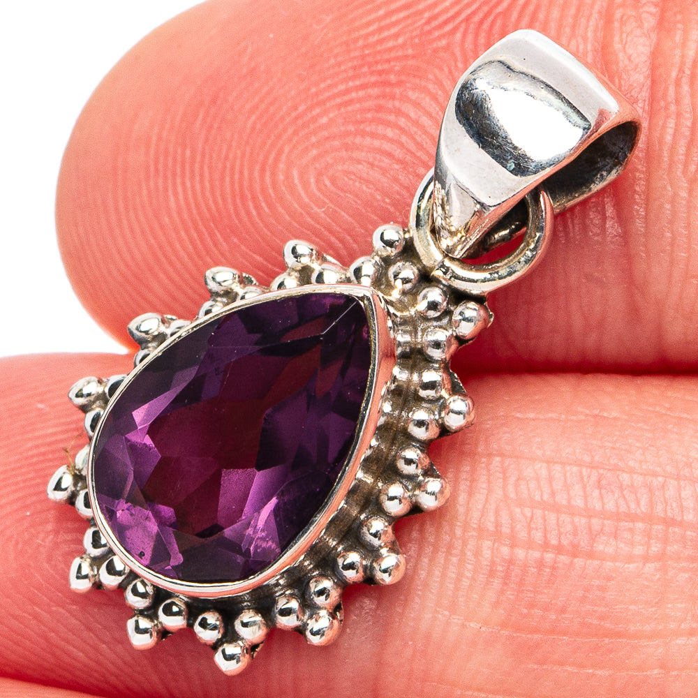 Amethyst Pendant 1 1/8" (925 Sterling Silver) P45462