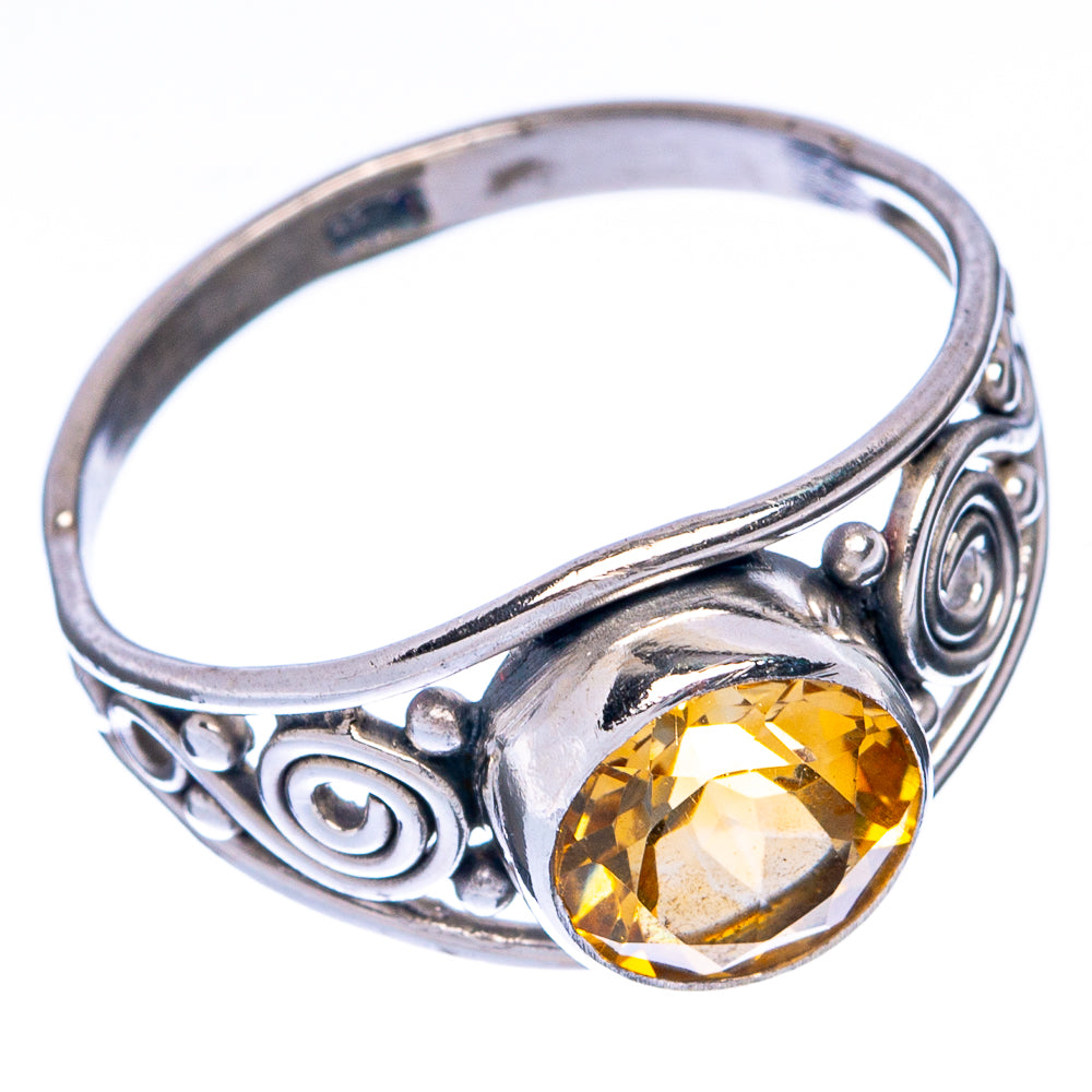 Faceted Citrine Dainty Ring Size 6.25 (925 Sterling Silver) R145049