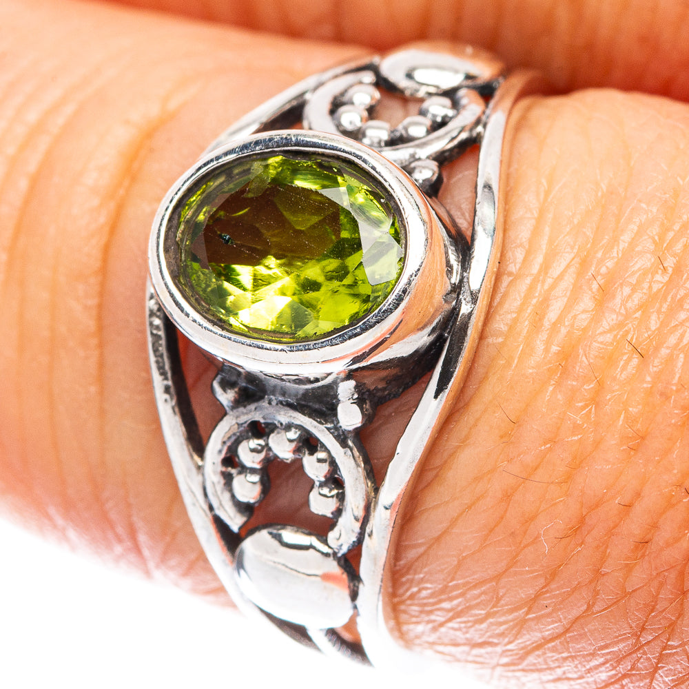 Peridot Dainty Ring Size 7.5 (925 Sterling Silver) R6031