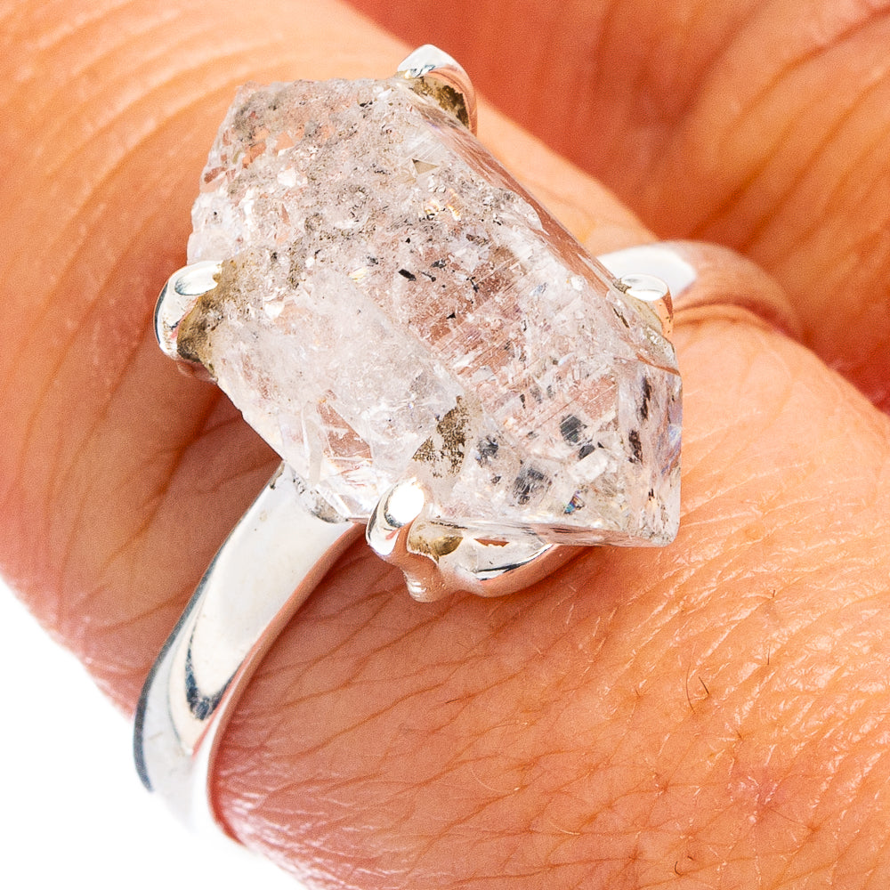 Herkimer Diamond Ring Size 8.75 (.925 Sterling Silver)