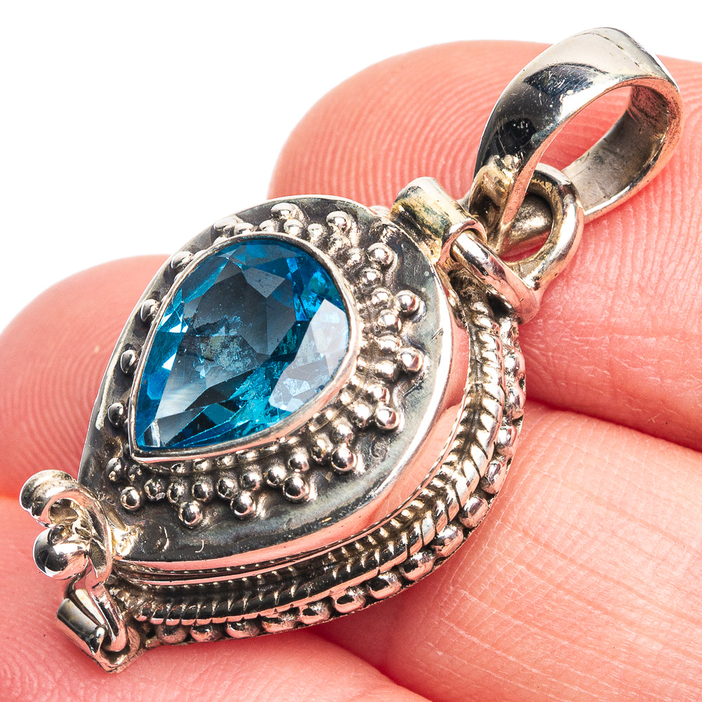 Poison Blue Topaz Pendant 1 3/8" (925 Sterling Silver) P39327