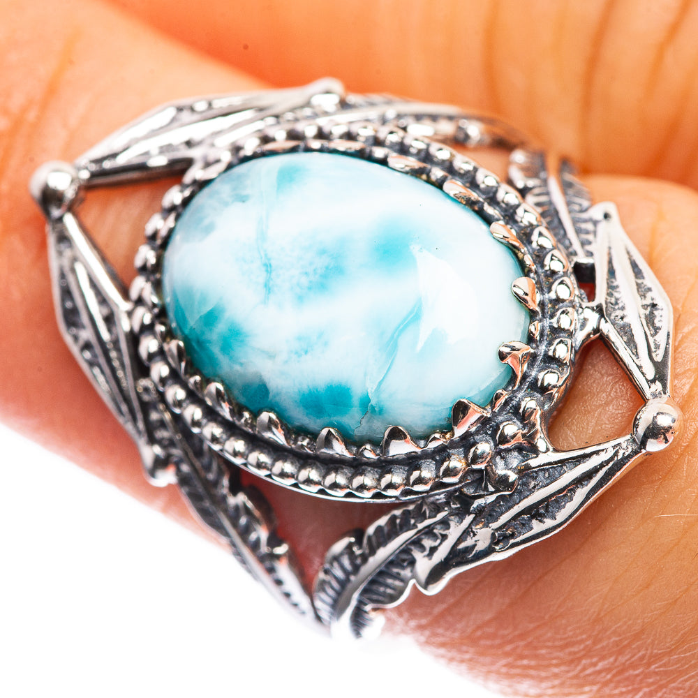 Larimar 925 Sterling Silver Ring Size 7.25