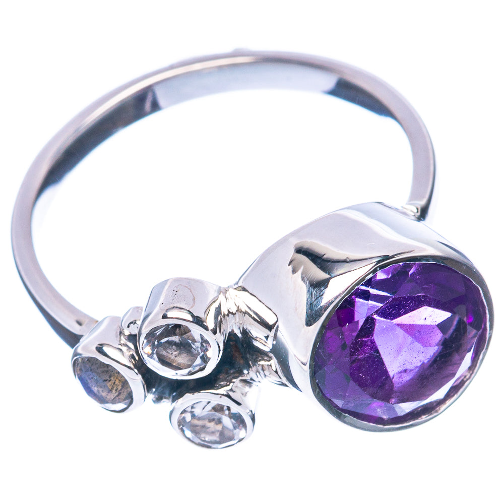 Premium Faceted Amethyst 925 Sterling Silver Ring Size 6 (925 Sterling Silver) R2695