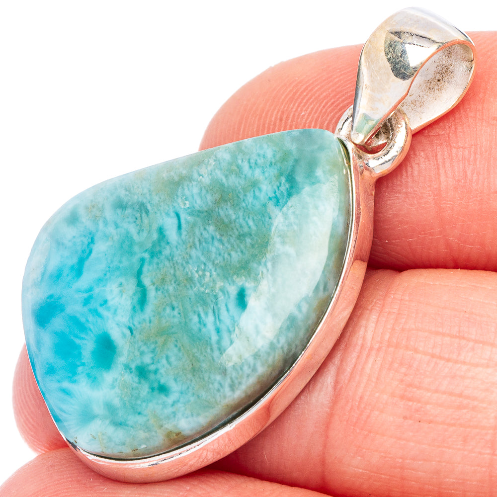 Larimar Pendant 1 3/8" (925 Sterling Silver) P44114