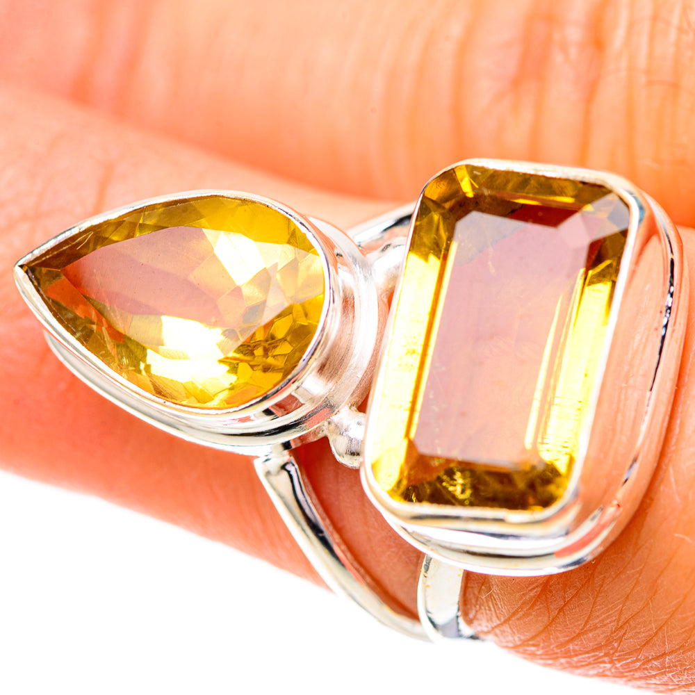 Large Faceted Citrine Ring Size 6.5 (925 Sterling Silver) RING139852