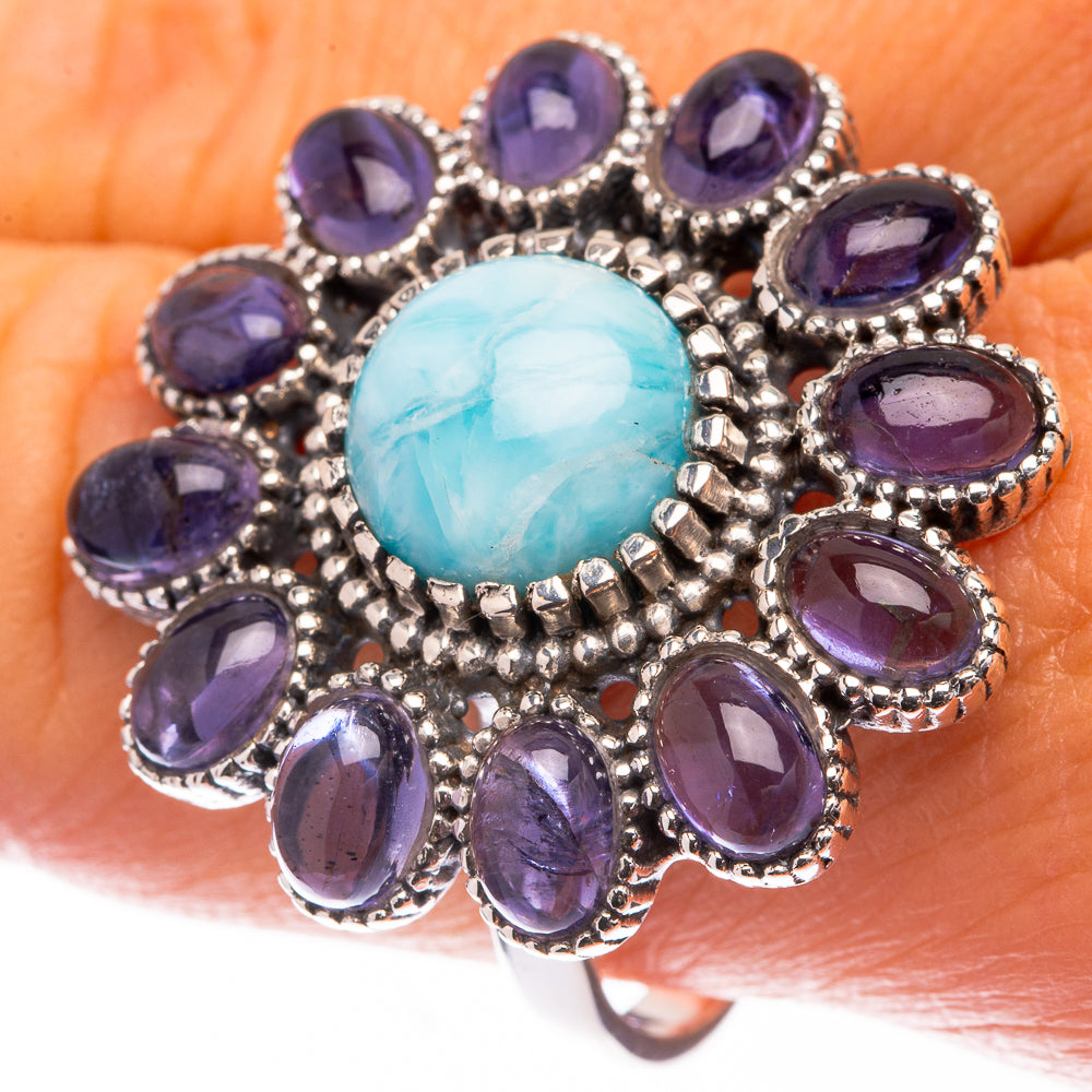Large Larimar, Tanzanite Ring Size 10 (925 Sterling Silver) R141660