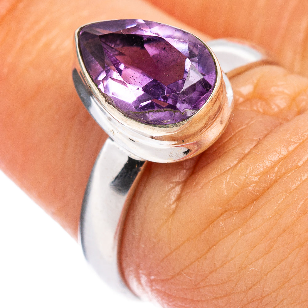 Faceted Amethyst Ring Size 6.75 (.925 Sterling Silver)