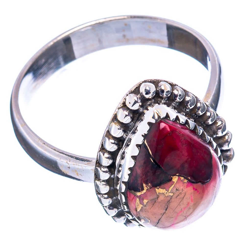 Red Dahlia Mohave Turquoise Ring Size 9 (.925 Sterling Silver)
