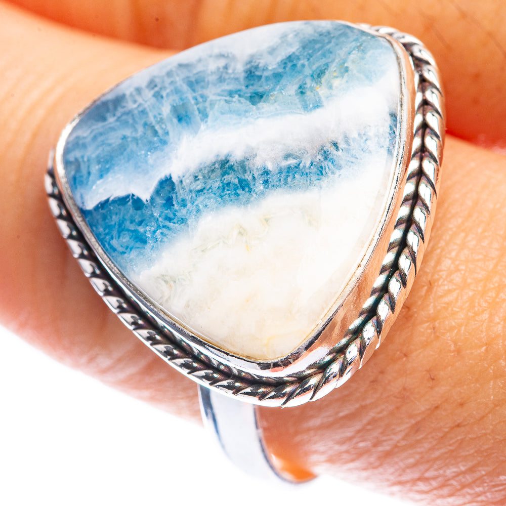 Blue Scheelite Ring Size 11.75 (925 Sterling Silver) R142375