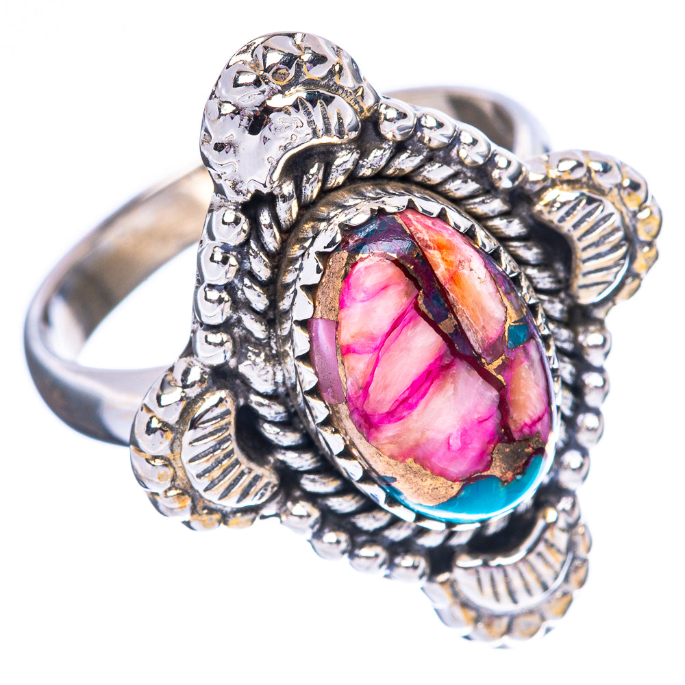 Kingman Pink Dahlia Turquoise 925 Sterling Silver Ring Size 8.5 (925 Sterling Silver) R3870