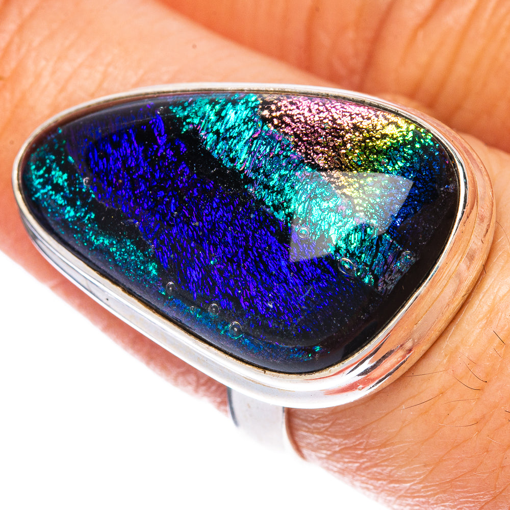 Dichroic Glass Ring Size 8 (925 Sterling Silver) R1405