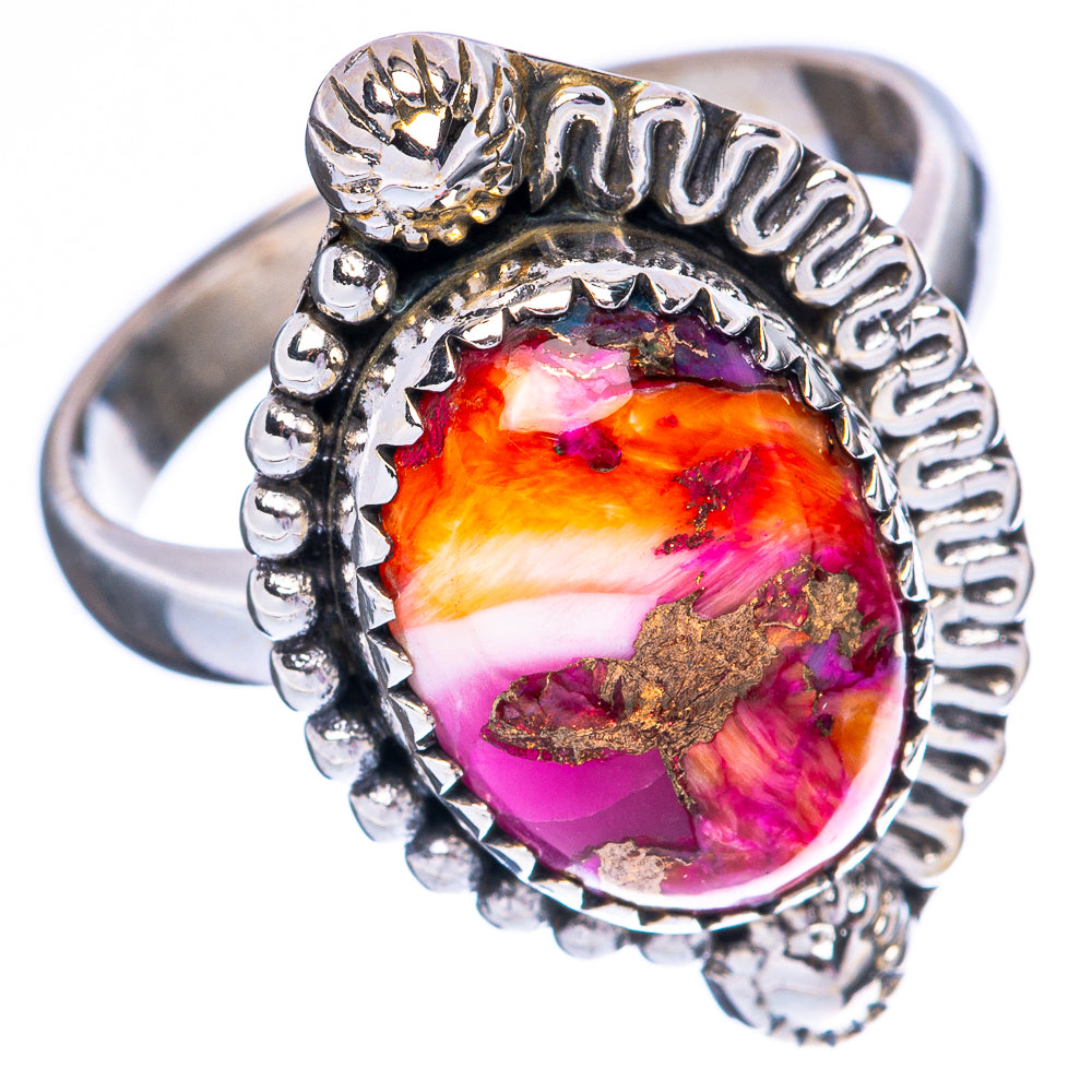 Kingman Pink Dahlia Turquoise 925 Sterling Silver Ring Size 8 (925 Sterling Silver) R3873