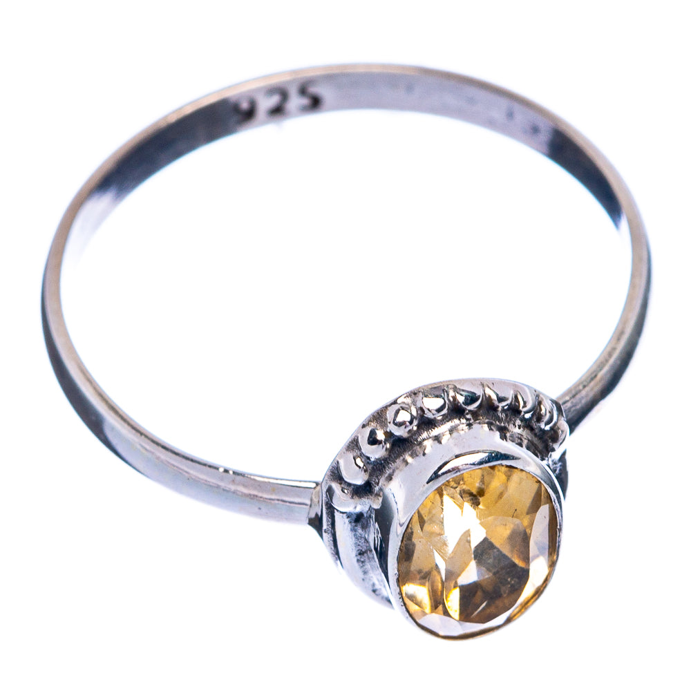 Faceted Citrine Dainty Ring Size 6.5 (925 Sterling Silver) R145436