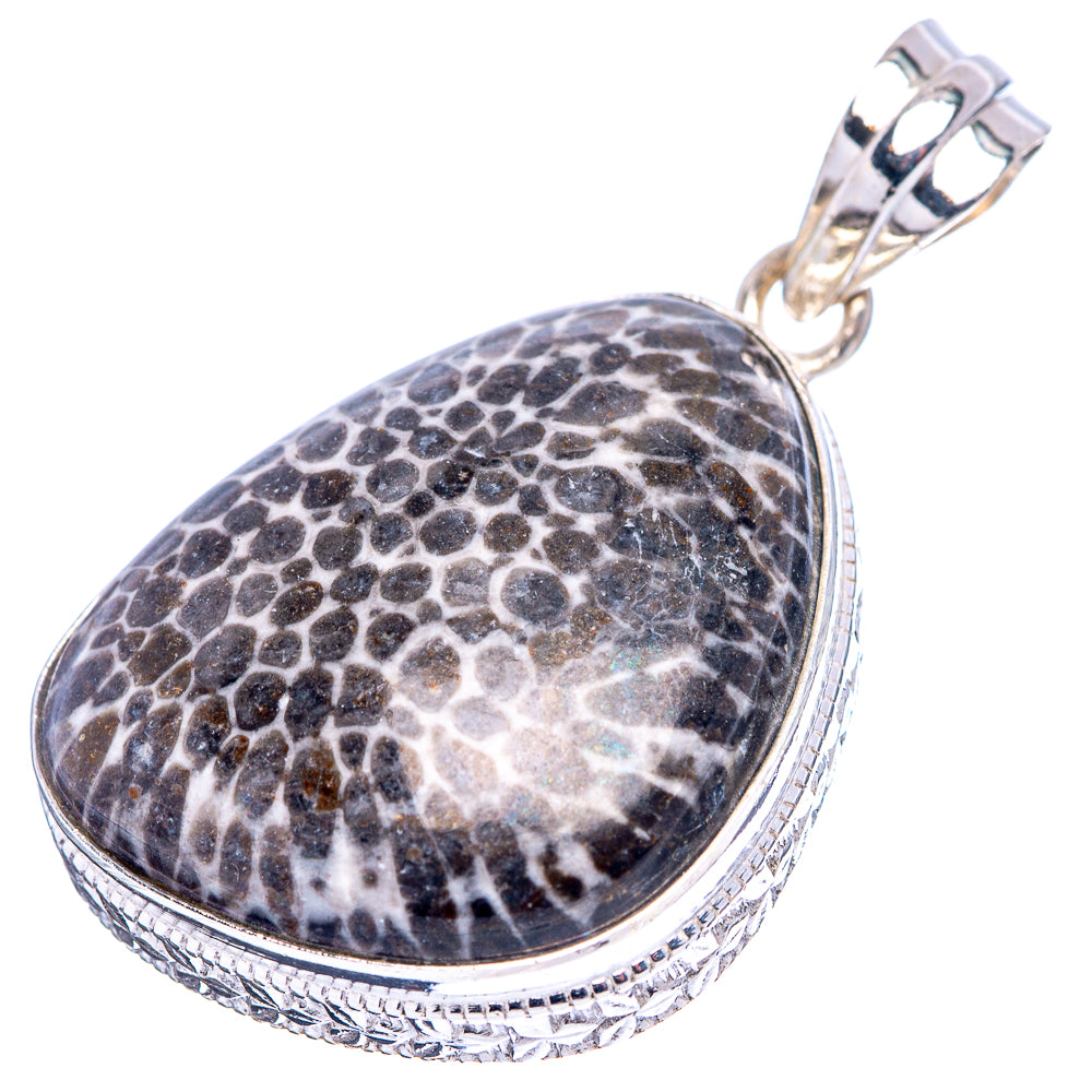 Stingray Coral Pendant 1 5/8" (.925 Sterling Silver)