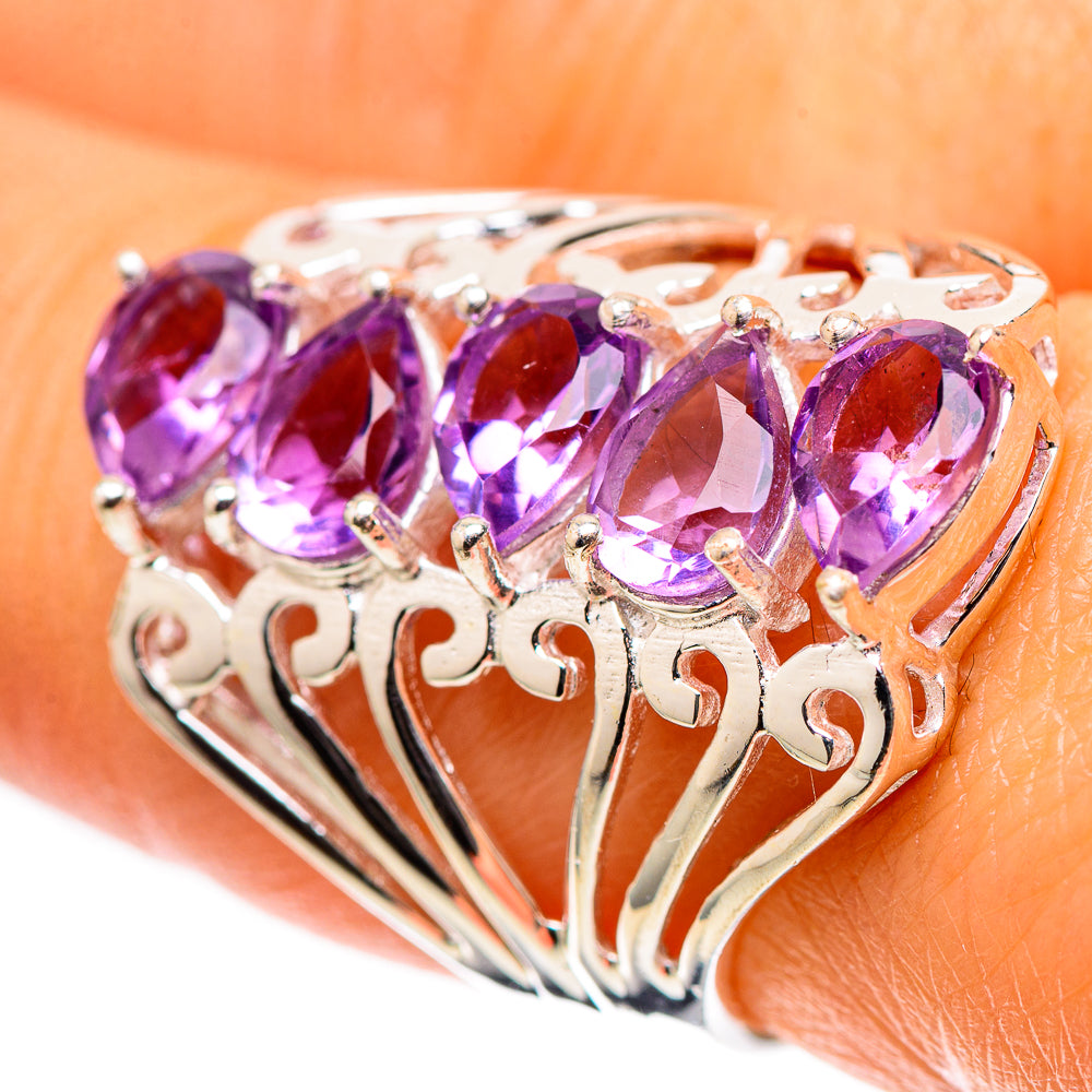 Faceted Amethyst Ring Size 7.5 (925 Sterling Silver) RING138832