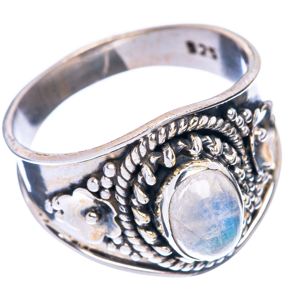 Rainbow Moonstone 925 Sterling Silver Ring Size 8 (925 Sterling Silver) R5420
