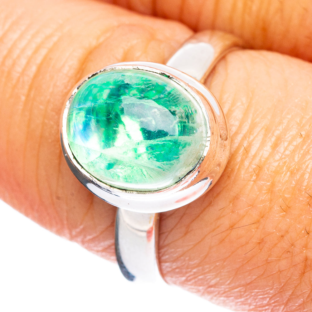 Green Moonstone Ring Size 8.25 (925 Sterling Silver) R3715