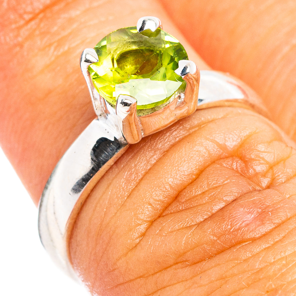 Faceted Peridot Ring Size 6 (.925 Sterling Silver)