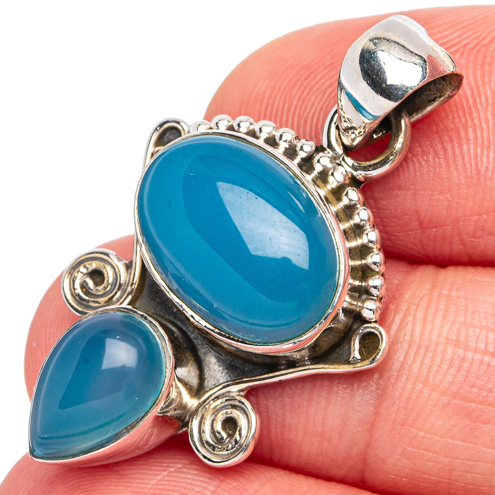 Chalcedony Pendant 1 3/8" (925 Sterling Silver) P45471