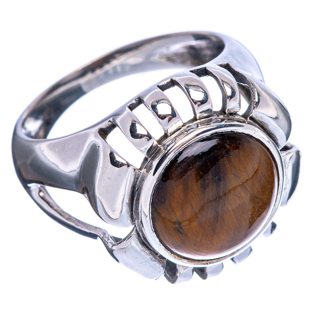 Large Tiger Eye Ring Size 8.25 (925 Sterling Silver) R146453