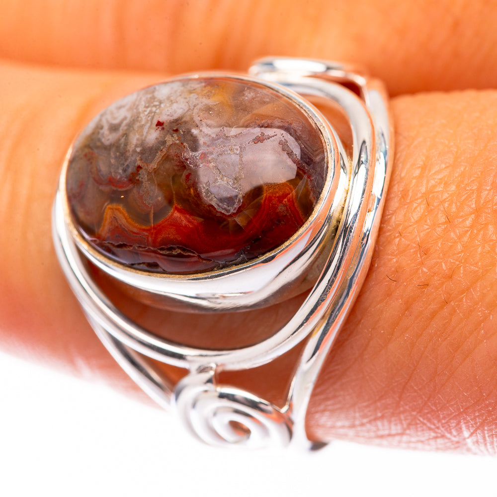 Crazy Lace Agate Ring Size 8.75 (925 Sterling Silver) R140558