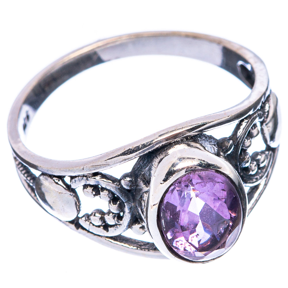 Faceted Amethyst Dainty Ring Size 7.5 (925 Sterling Silver) R5856