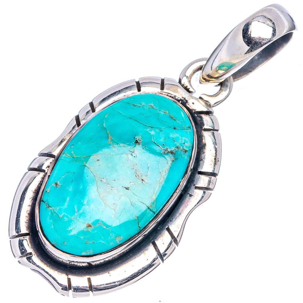 Mohave Turquoise Pendant 1 3/8" (.925 Sterling Silver)