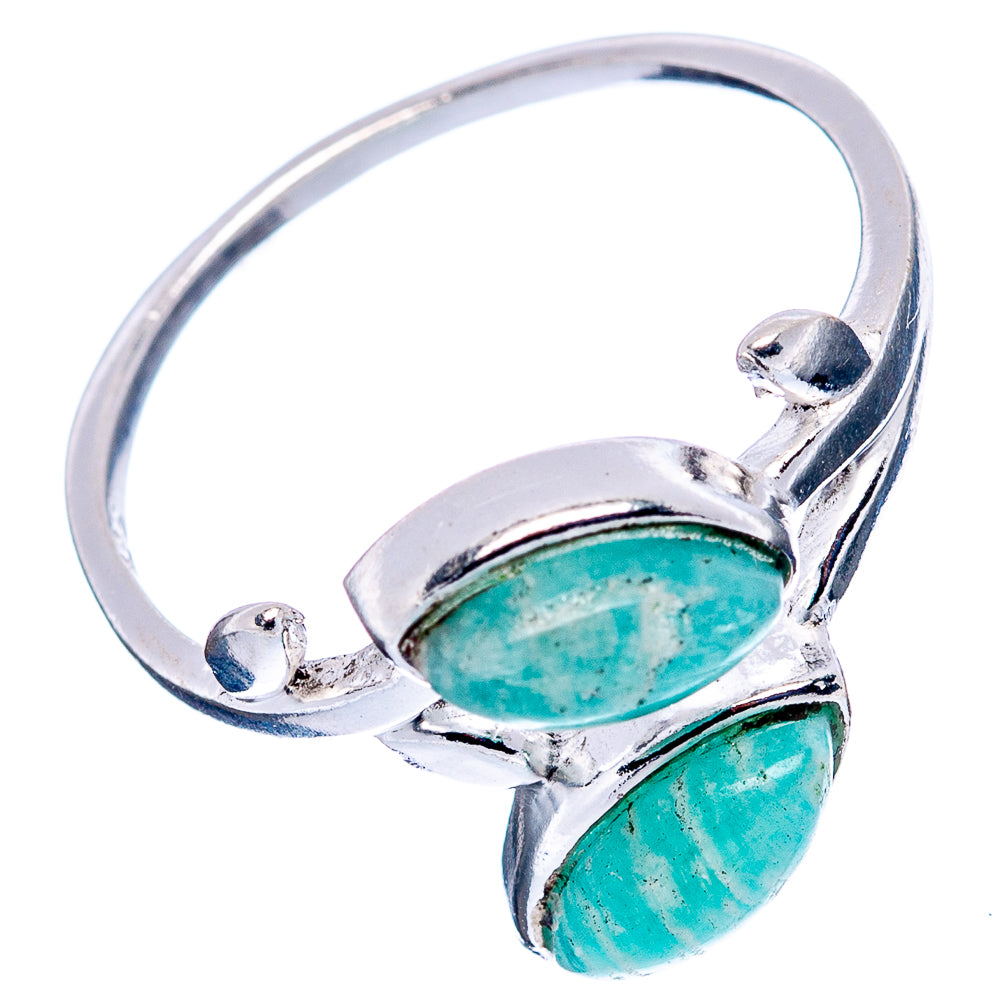 Amazonite Leaf Dainty Ring Size 7 (.925 Sterling Silver)