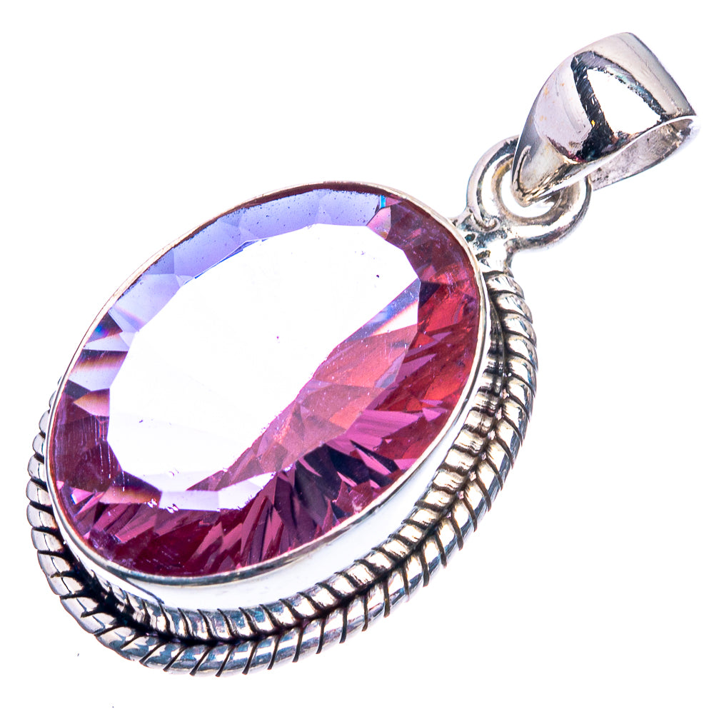 Faceted Color Change Alexandrite (Lab.) Pendant 1 1/4" (925 Sterling Silver) P38983