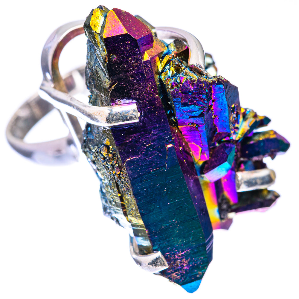 Large Titanium Sunshine Druzy Ring Size 6.25 (925 Sterling Silver) R141215