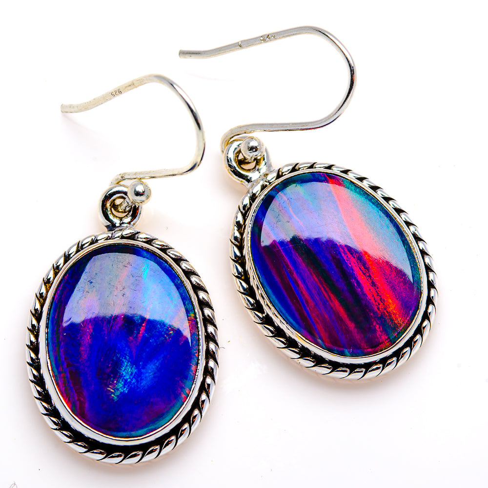 Aura Opal Earrings 1 1/2" (925 Sterling Silver) EARR432043