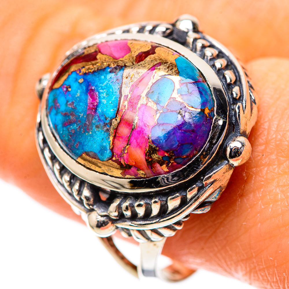 Kingman Pink Dahlia Turquoise 925 Sterling Silver Ring Size 10 (925 Sterling Silver) RING139549