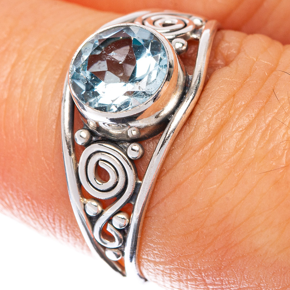 Blue Topaz Dainty Ring Size 7 (925 Sterling Silver) R145061