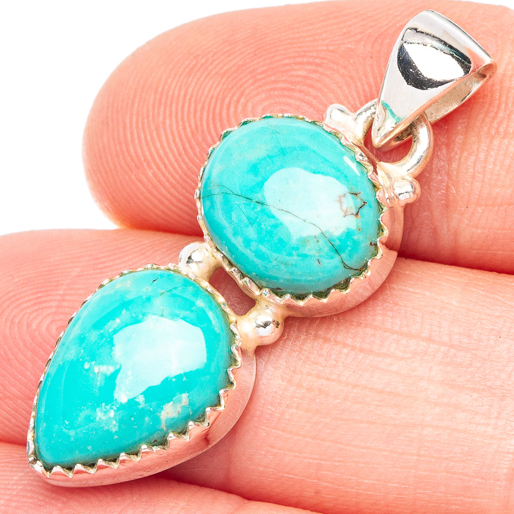 Arizona Turquoise Pendant 1 3/8" (925 Sterling Silver) P43800