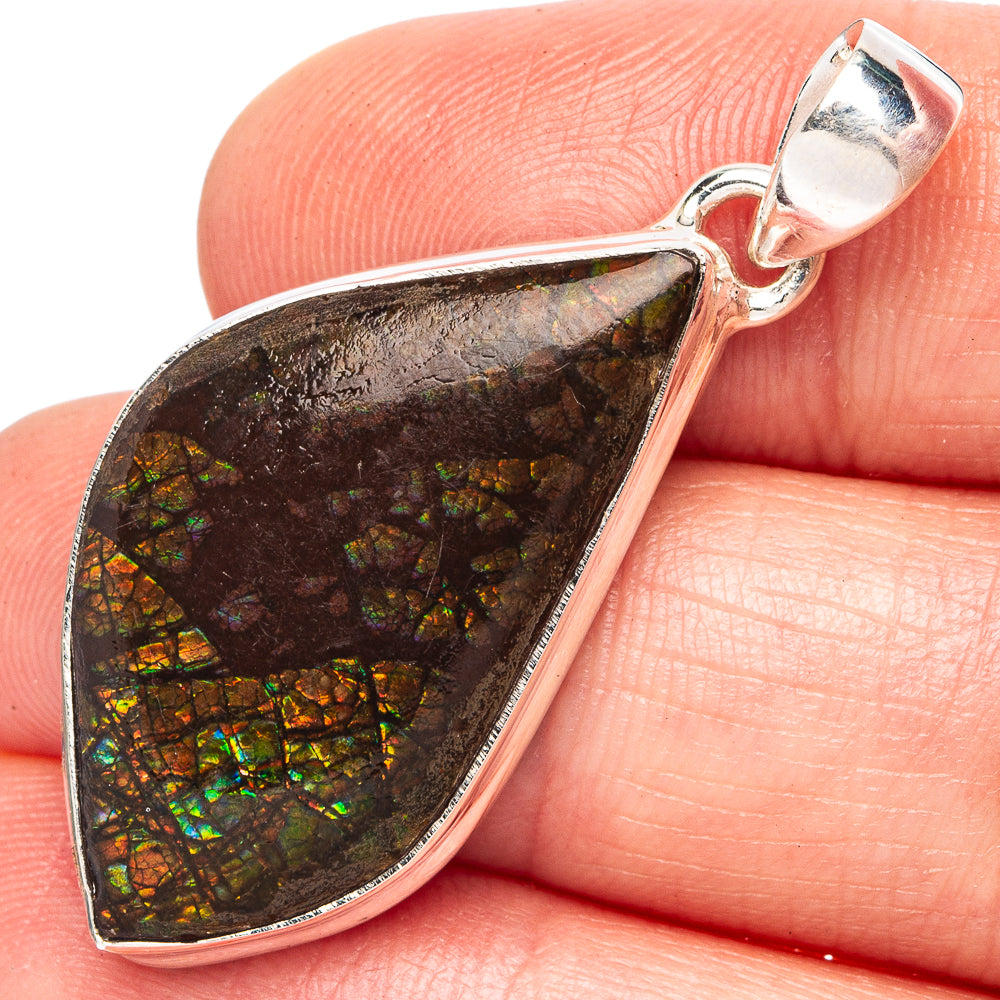 Rare Ammolite Pendant 1 5/8" (925 Sterling Silver) P43467