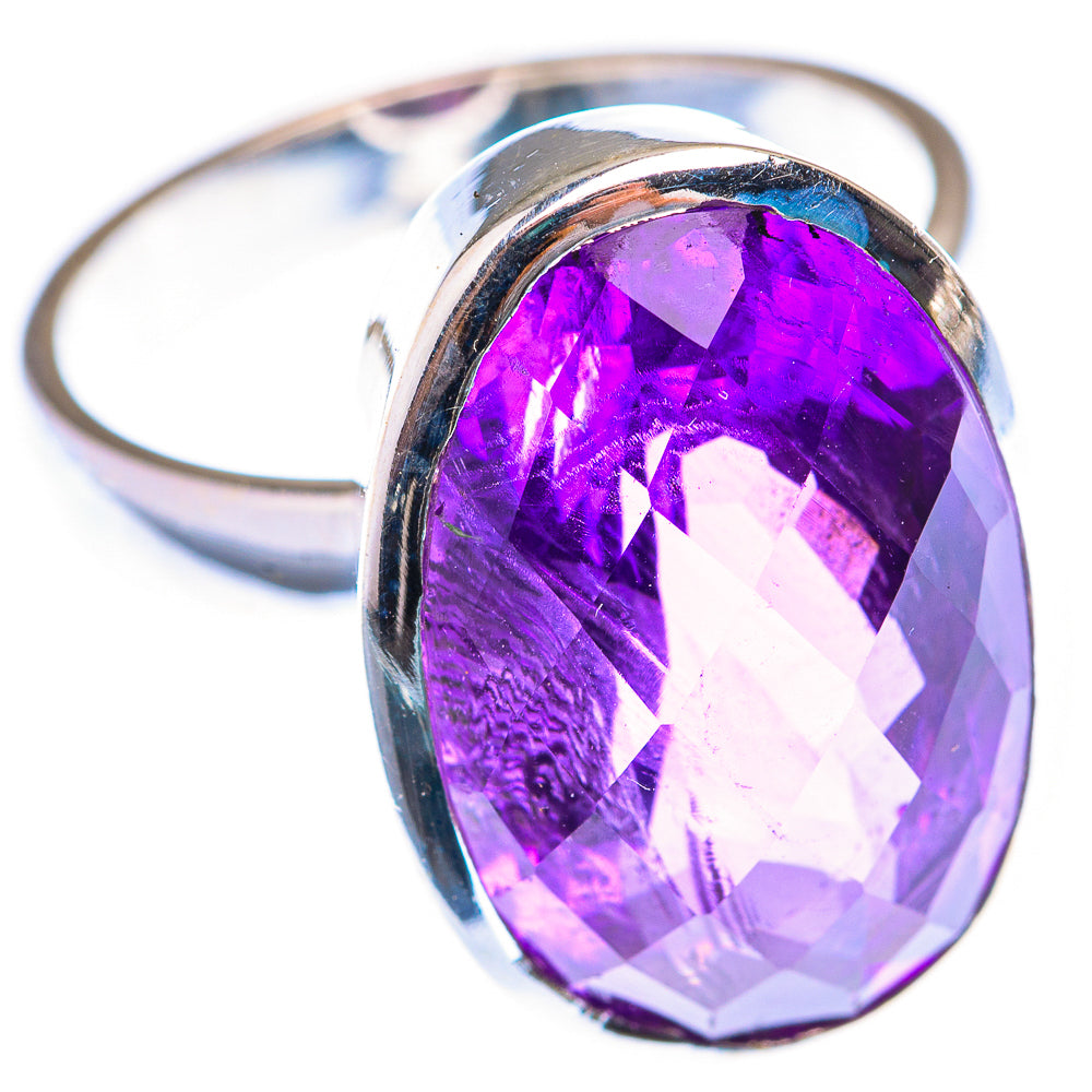 Large Faceted Amethyst Ring Size 10 (925 Sterling Silver) RING139987