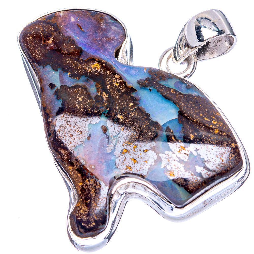 Rare Boulder Opal Dog Pendant 1 3/8" (925 Sterling Silver) P41977