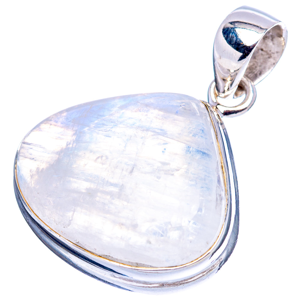 Rainbow Moonstone Pendant 1 1/4" (.925 Sterling Silver)