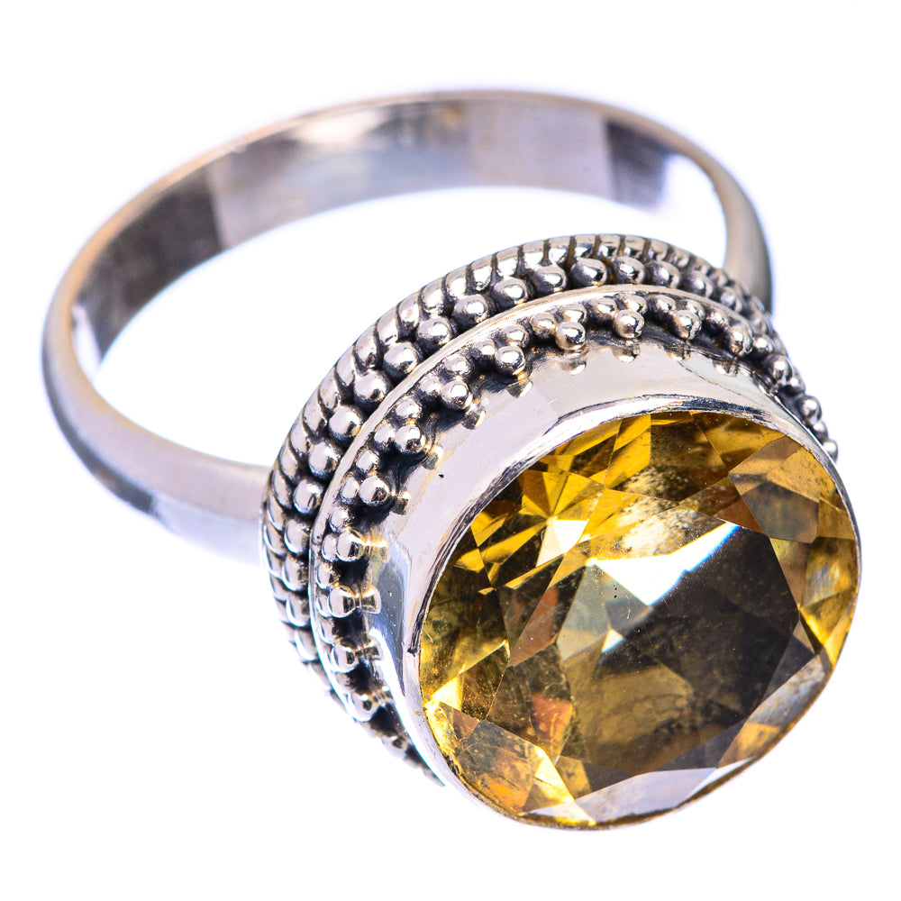 Faceted Citrine Ring Size 7.75 (925 Sterling Silver) R141114