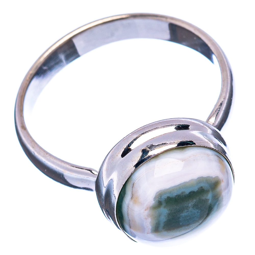 Ocean Jasper Ring Size 8.75 (.925 Sterling Silver)